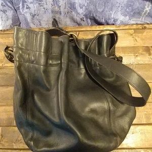 Black Coach Drawstring Bucket purse